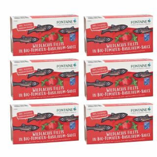 Wildlachs-Filets 6x200g in Bio-Tomate-Basilikum-Creme