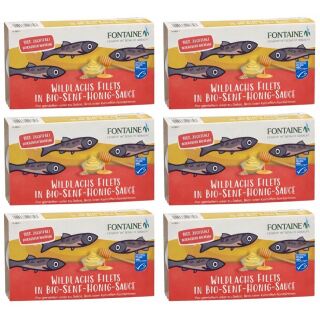 Wildlachs-Filets 12x200g in Bio-Senf-Honig-Creme
