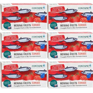 Hering-Filets zart 6x200g in Bio Tomatencreme